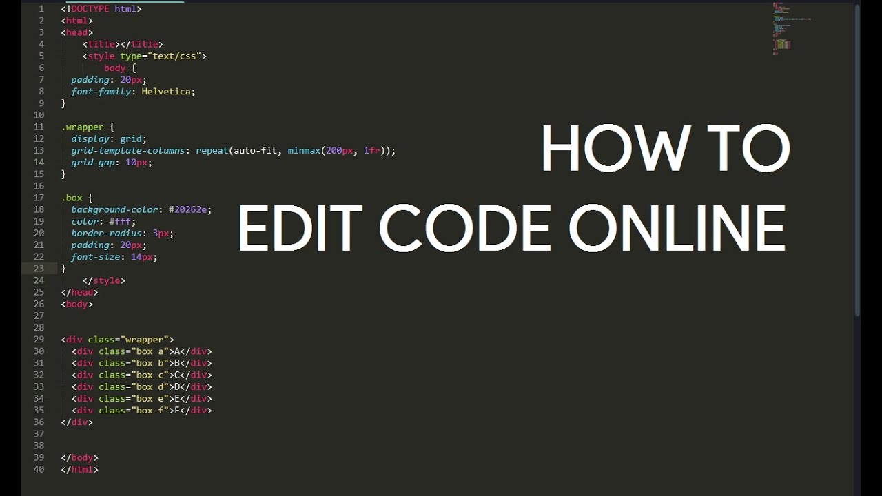 How to edit code online